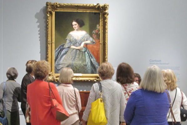 People looking at art