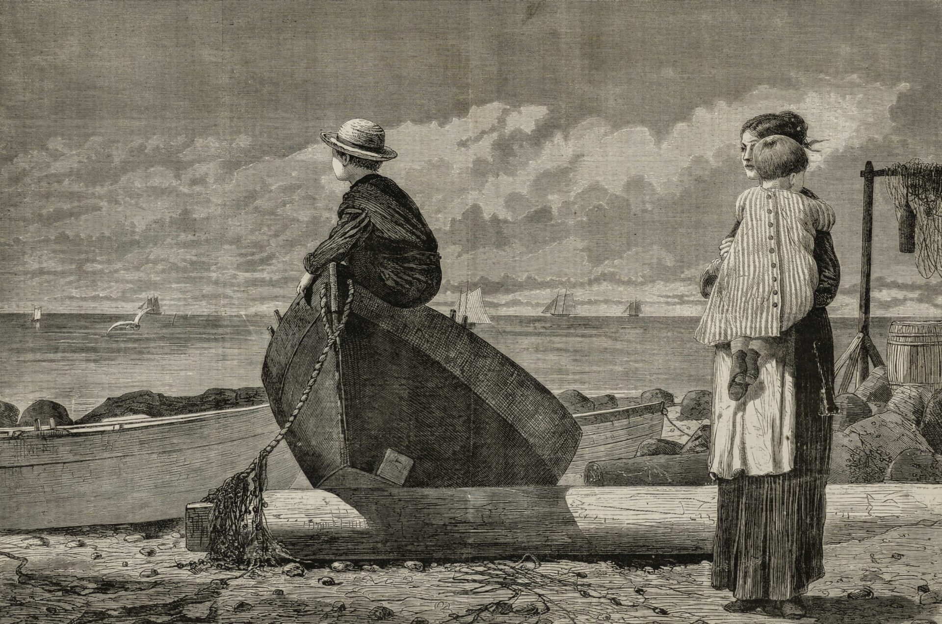 WEB Winslow Homer Dads Coming 1873 Wood engravinbg on paper 1 scaled